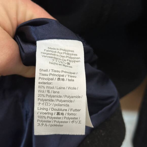 J. CREW Villa Coat in Italian Stadium Cloth Wool Black Sz 4 $398 - Picture 9 of 10